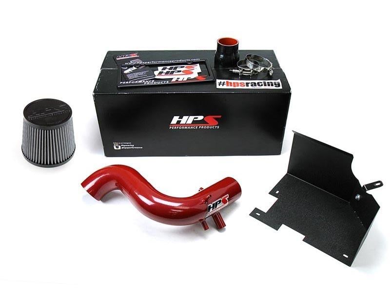 Short Ram Air Intake Air Intake Kit Incl. Heat Shield Red - HPS Performance Products 2011-14 Hyundai Sonata
