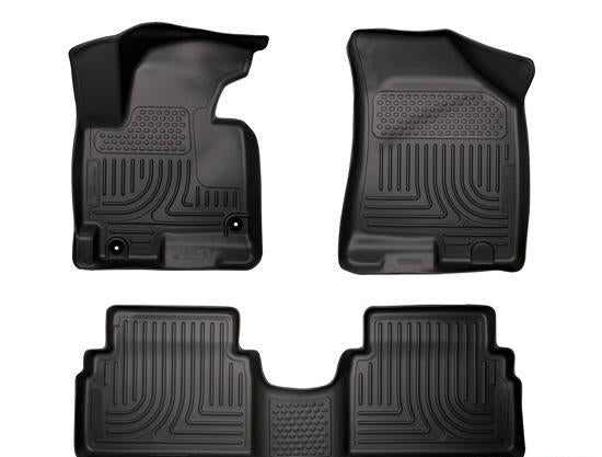Floor Liners Front & 2nd Row Black Footwell Coverage Weatherbeater - Husky Liners 2011-13 Hyundai Tucson