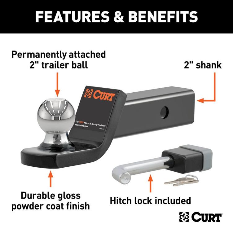 Towing Starter Kit Kit Powdercoated Black Steel - Curt Universal