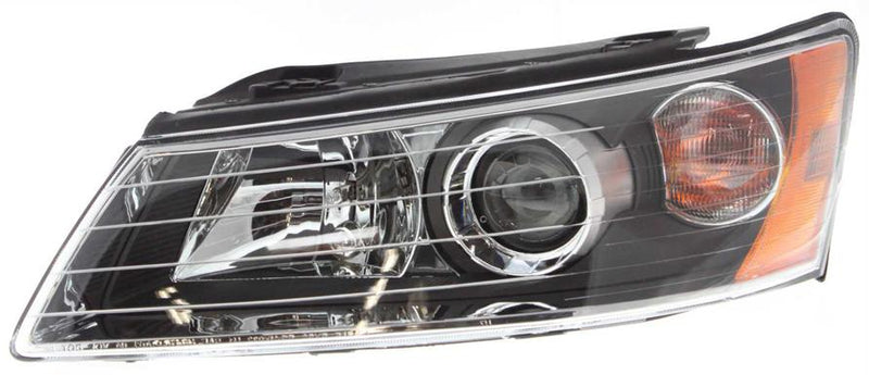 Headlight Left Single Clear Capa Certified W/ Bulb(s) - ReplaceXL 2006-2008 Sonata