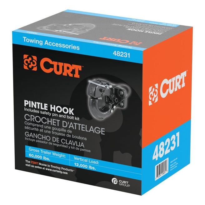 Pintle Hook Single Powdercoated Black - Curt Universal