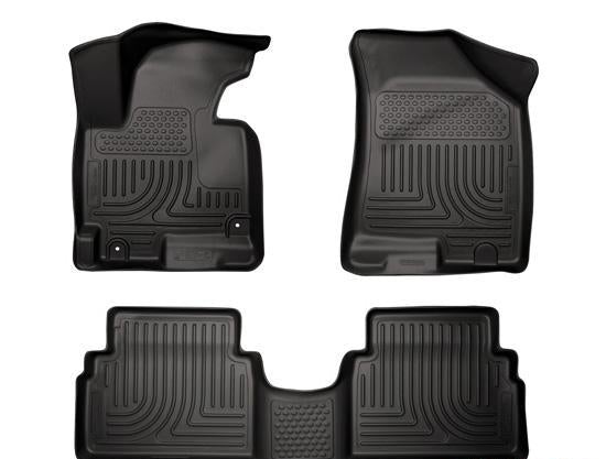 Floor Liners Front & 2nd Row Black Footwell Coverage Weatherbeater - Husky Liners 2014-15 Hyundai Tucson