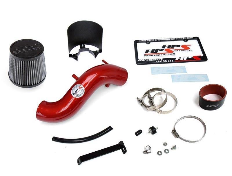 Short Ram Air Intake Incl. Heat Shield Red - HPS Performance Products 2011-14 Hyundai Sonata