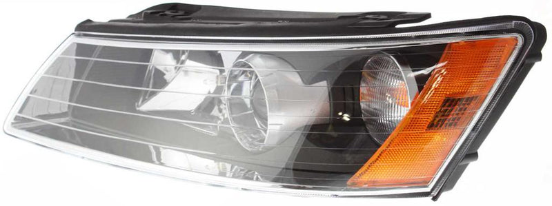 Headlight Left Single Clear Capa Certified W/ Bulb(s) - ReplaceXL 2006-2008 Sonata
