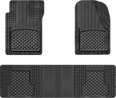 Floor Mats 1st 3 Pieces Black Rubber All-vehicle Trim-to-fit Series - Weathertech Universal