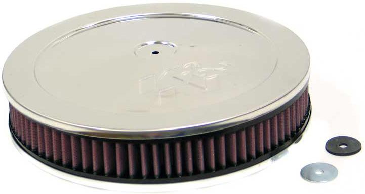 Air Cleaner Assembly Chrome ; Red Filter; Chrome Cotton - K&N Universal