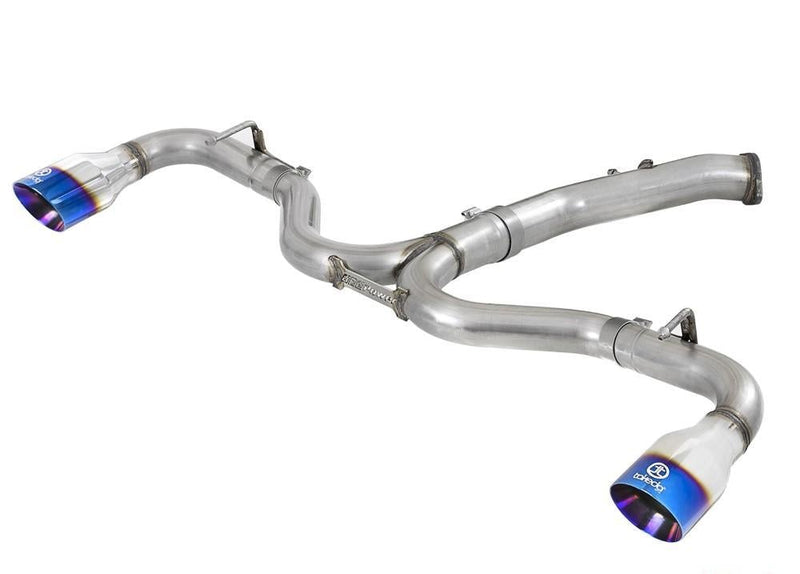 Axle Back Exhaust 3" To 2-1/2" Stainless Takeda Tips Blue Sport - AFE 2018 Hyundai Elantra 4Cyl 1.6L