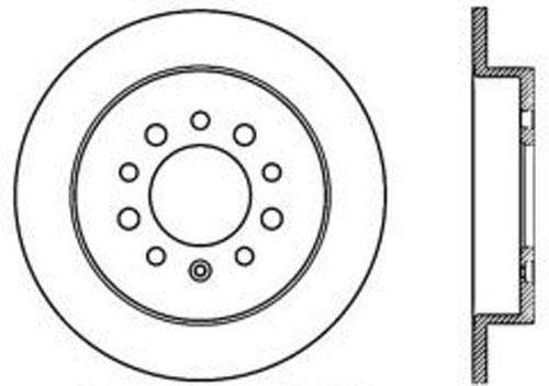 Brake Disc Left Single Plain Surface Premium Series - Centric Parts 2007-2008 Tiburon 6 Cyl 2.7L