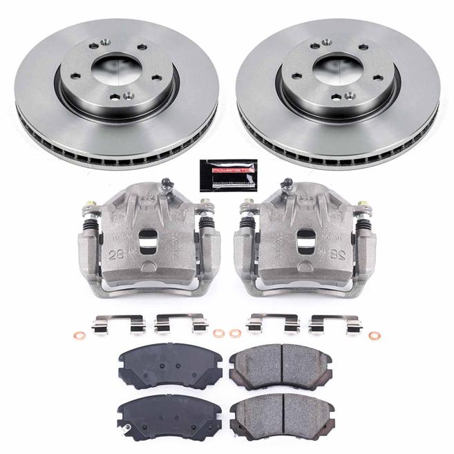 Brake Disc And Caliper Kit Set Of 2 Autospecialty By - Powerstop 2005-2006 Tucson 4 Cyl 2.0L