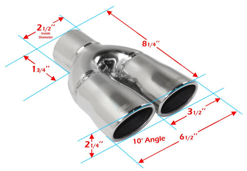 Exhaust Tip Single Polished Stainless Steel - Kool Vue Universal