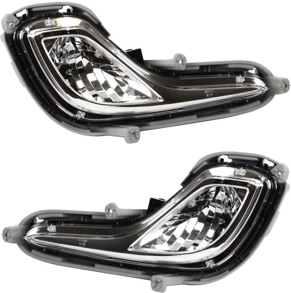 Fog Light Set Of 2 W/ Bulb(s) Capa Certified - Replacement 2012-2015 Accent