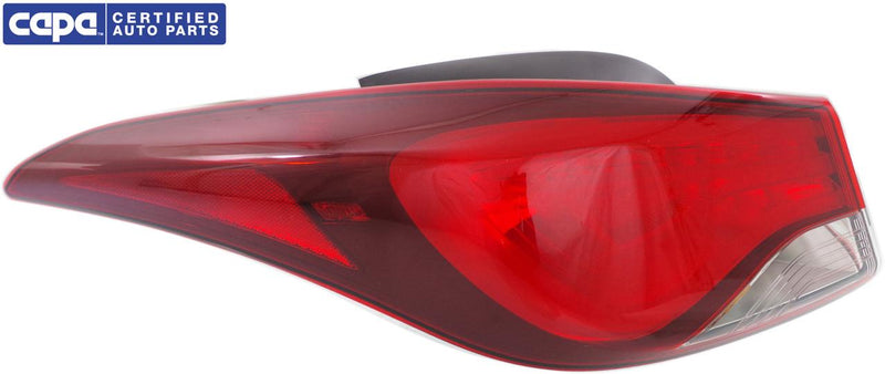 Tail Light Left Single Clear Red Sedan W/ Bulb(s) Capa Certified - Replacement 2014-2016 Elantra