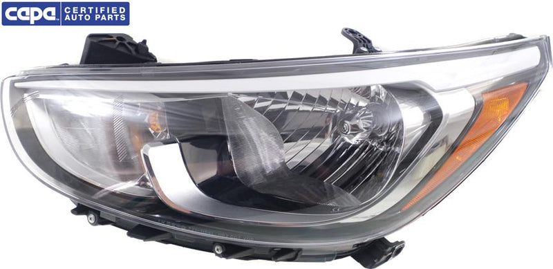 Headlight Left Single Clear W/ Bulb(s) Capa Certified - Replacement 2015 Accent