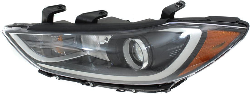 Headlight Left Single Clear Amber W/ Bulb(s) - Replacement 2017-2018 Elantra