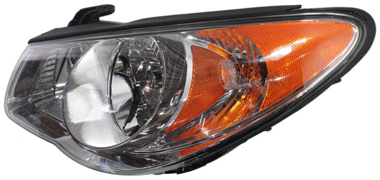 Headlight Left Single Clear W/ Bulb(s) Capa Certified - ReplaceXL 2010 Elantra
