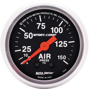 Air Pressure Gauge Single Black Sport-comp Series - Autometer Universal