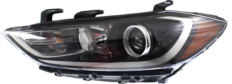 Headlight Left Single Clear W/ Bulb(s) - Replacement 2017-2018 Elantra