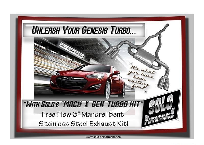 Catback Exhaust System Mach-x-gen-turbo - Solo Performance 2010-14 Hyundai Genesis Sedan