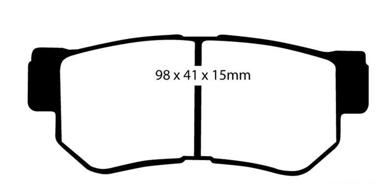 Disc Brake Pad Set Rear Yellowstuff FMSI D813 - EBC Brakes 1999-08 Hyundai Sonata 4Cyl 2.4L and more