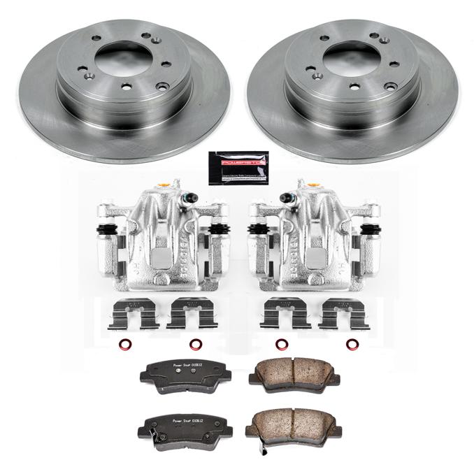 Brake Disc And Caliper Kit Set Of 2 Autospecialty By - Powerstop 2008-2009 Sonata 6 Cyl 3.3L