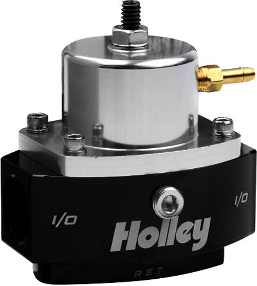 Fuel Pressure Regulator Single Anodized Black Clear Aluminum Billet By-pass Series - Holley Universal
