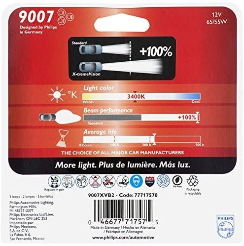 Headlight Bulb 12v 65/55w Set Of 2 X-tremevision Series 9007 - Philips 1996-1998 Elantra