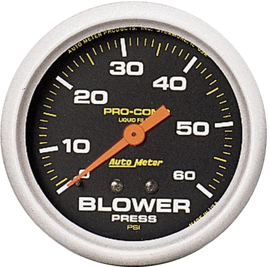 Blower Pressure Gauge Single Black Pro-comp Series - Autometer Universal