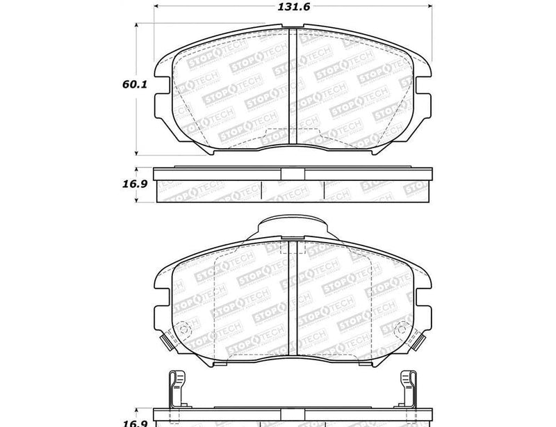 Brake Pad w/ Shim Hardware Front - StopTech 2005-09 Hyundai Sonata  and more