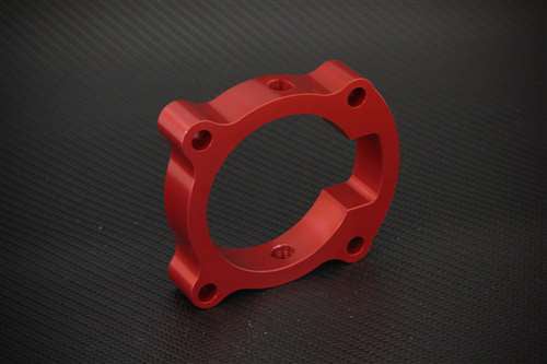 Torque Solution Throttle Body Spacer (Red) - Torque Solutions 2010 Genesis Coupe 2.0T