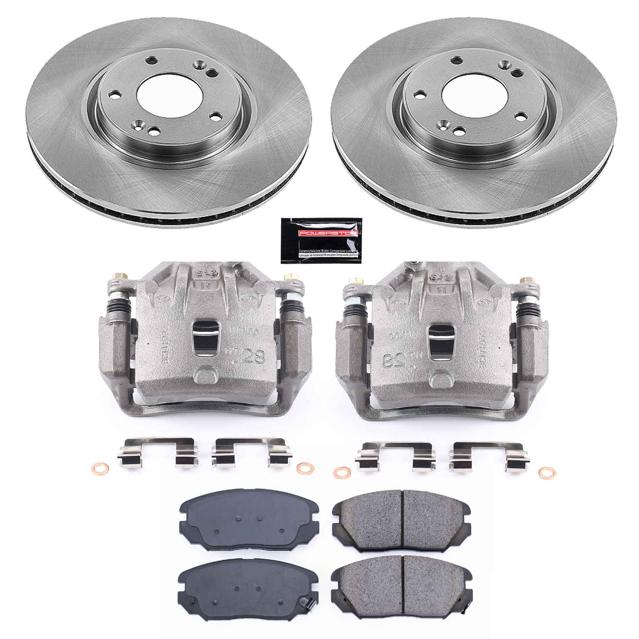 Brake Disc And Caliper Kit Set Of 2 Autospecialty By - Powerstop 2010-2011 Azera 6 Cyl 3.3L