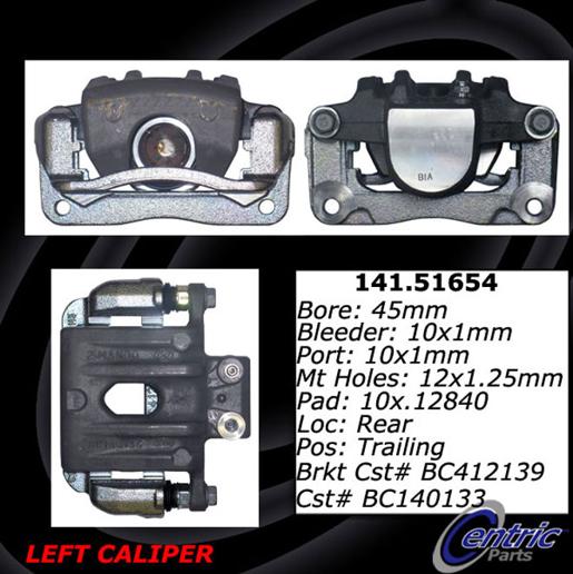 Brake Caliper Left Single Semi-loaded Series - Centric Parts 2011 Equus 8 Cyl 4.6L