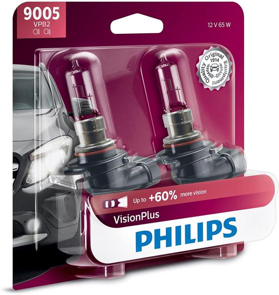 Headlight Bulb 12v 65w Set Of 2 Visionplus Series 9005 - Philips Universal