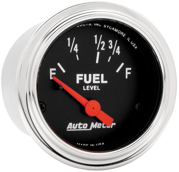 Fuel Gauge Single Black Traditional Series - Autometer Universal
