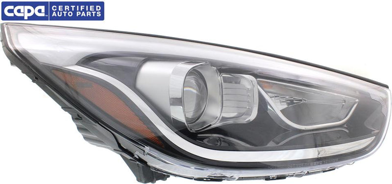 Headlight Right Single Clear W/ Bulb(s) Capa Certified - Replacement 2014-2015 Tucson