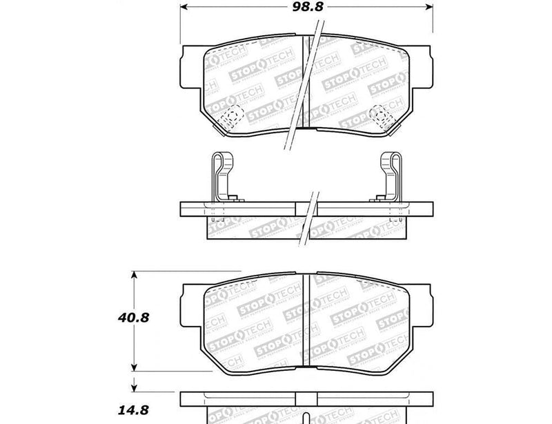 Brake Pad w/ Hardware Rear - StopTech 2009-15 Hyundai Sonata  and more