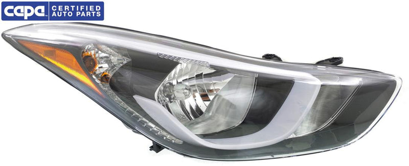 Headlight Right Single Clear W/ Bulb(s) Capa Certified - Replacement 2014-2016 Elantra