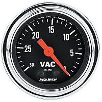 Vacuum Gauge Single Black Traditional Series - Autometer Universal