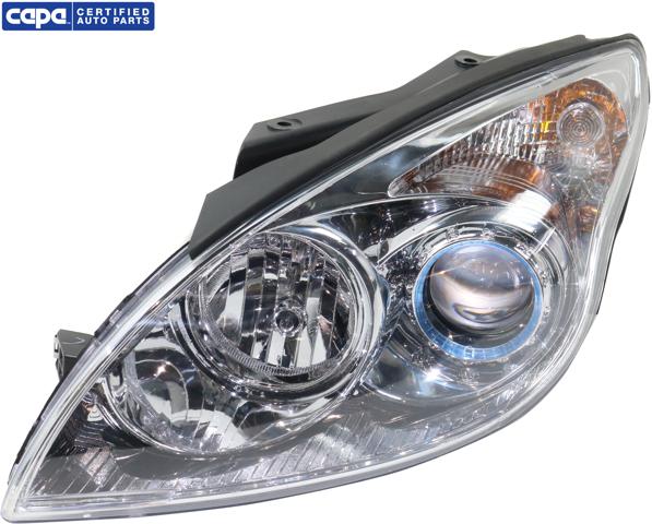 Headlight Left Single Clear W/ Bulb(s) Capa Certified - Replacement 2010-2012 Elantra