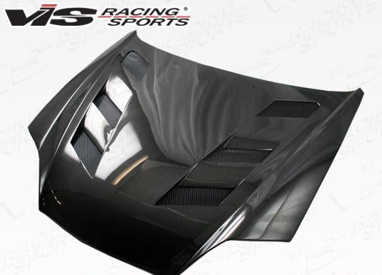 Hood Black Carbon Fiber AMS Style - VIS Racing 2003-06 Hyundai Tiburon