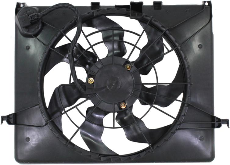 Cooling Fan Assembly Single - Replacement 2011-2012 Sonata 4 Cyl 2.0L