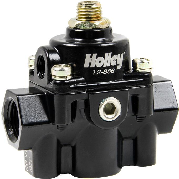 Fuel Pressure Regulator Single Black Aluminum Die Cast Efi Series - Holley Universal
