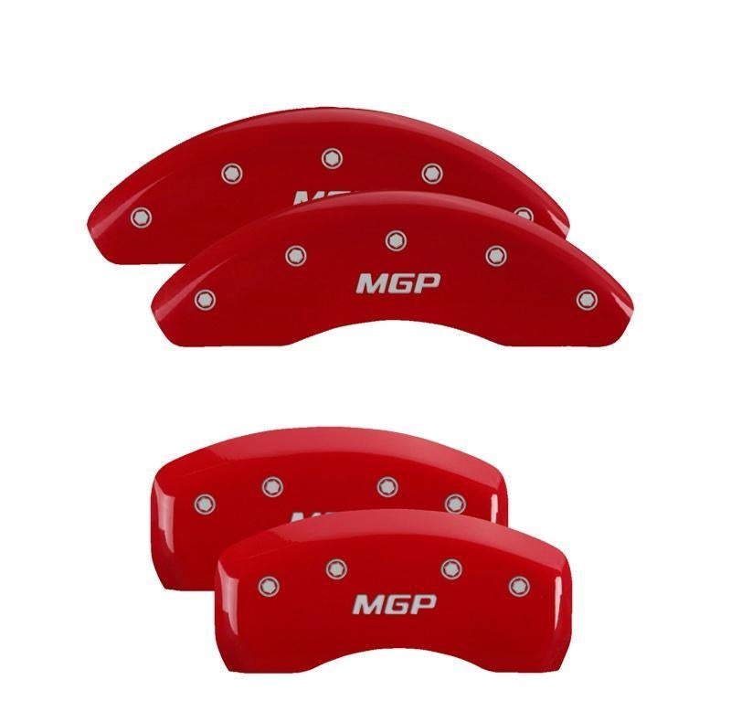 Caliper Covers Set Of 4 Red Finish Silver - MGP Caliper Covers 2016-19 Hyundai Tucson