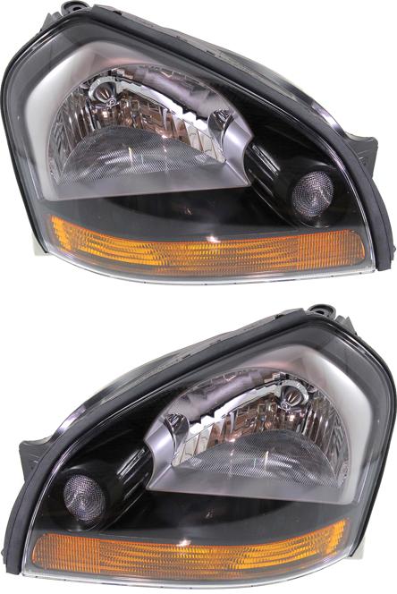 Headlight Set Of 2 Clear W/ Bulb(s) - Replacement 2005-2009 Tucson