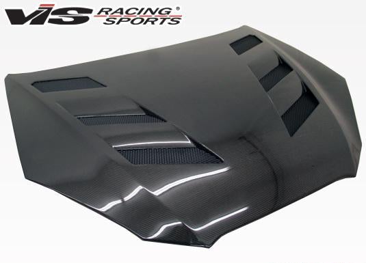 Hood Black Carbon Fiber AMS Style - VIS Racing 2010-12 Hyundai Genesis Sedan