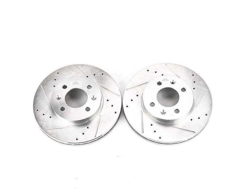 Rotors Front Pair Drilled Slotted Evolution - Power Stop 2006-11 Hyundai Accent