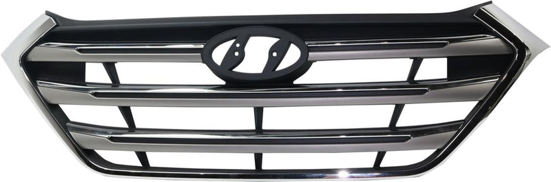 Grille Assembly Single Silver Black Plastic Capa Certified - Replacement 2016 Tucson