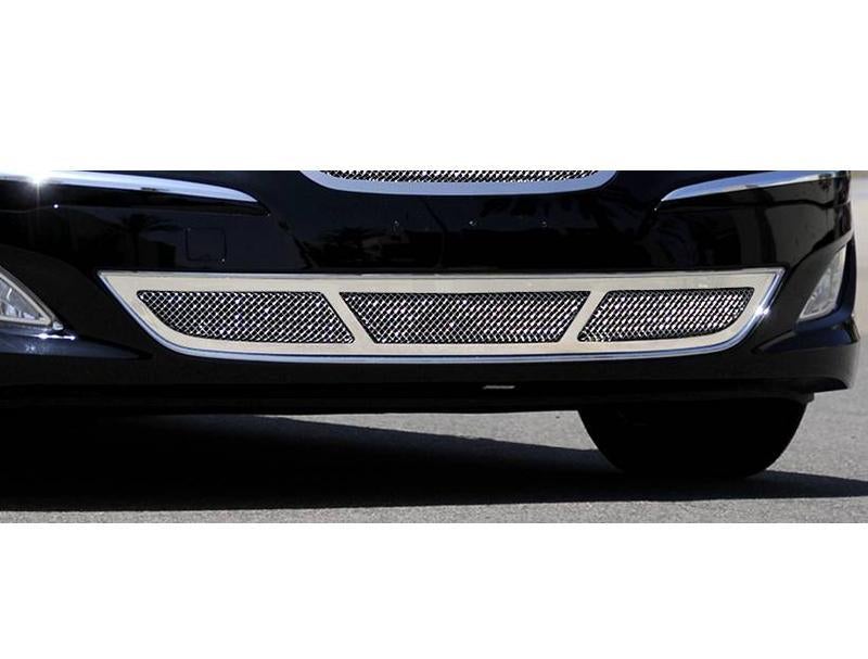 Bumper Grille 1 Pc Polished Overlay Upper Class - T-Rex Grilles 2012-14 Hyundai Genesis Sedan