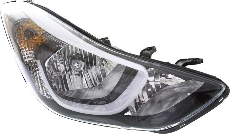 Headlight Right Single Clear W/ Bulb(s) - Replacement 2014-2016 Elantra