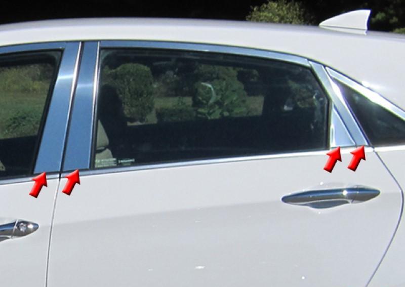 Pillar Post Trim 8 Piece Stainless PP13347 - Quality Auto Accessories 2013-17 Hyundai Elantra