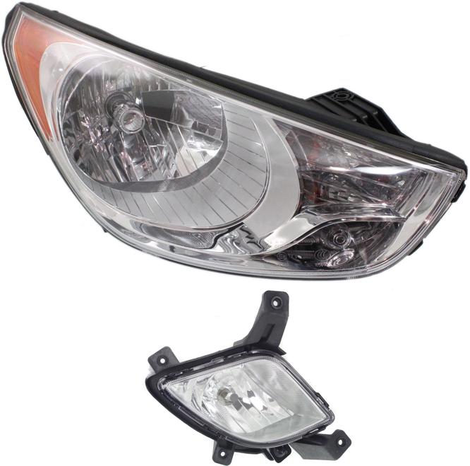 Fog Light Right Set Of 2 W/ Bulb(s) - Replacement 2010-2013 Tucson
